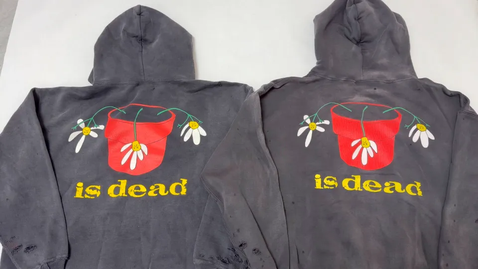Prenatal planning SAINT Mxxxxxx × DE LA SOUL DLS_HOODIE/DE LA SOUL/BLK DE LA SOUL joint model potted plant destruction hoodie washed black S-XL